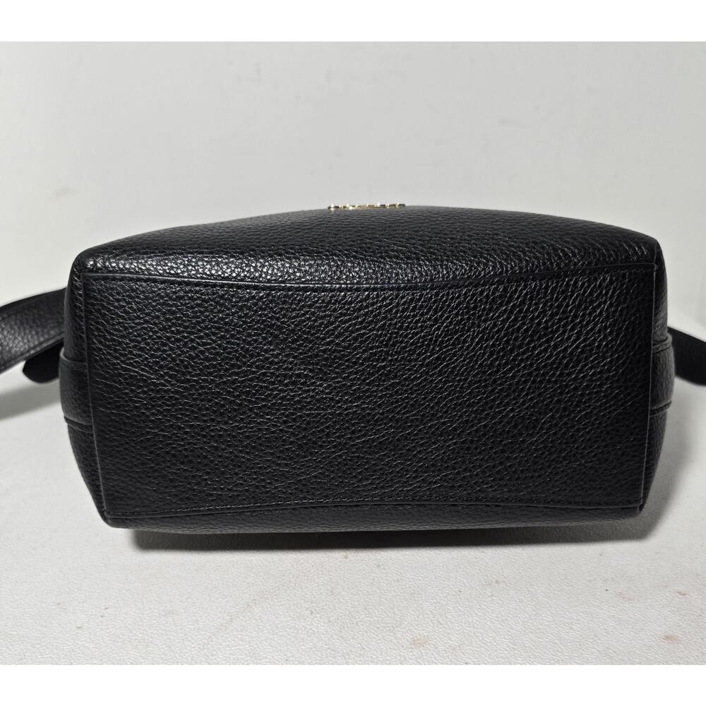 Coach Val Crossbody Shoulder Bag Duffle Black Soft Pebbled Leather Purse C2818 - Picture 10 of 16